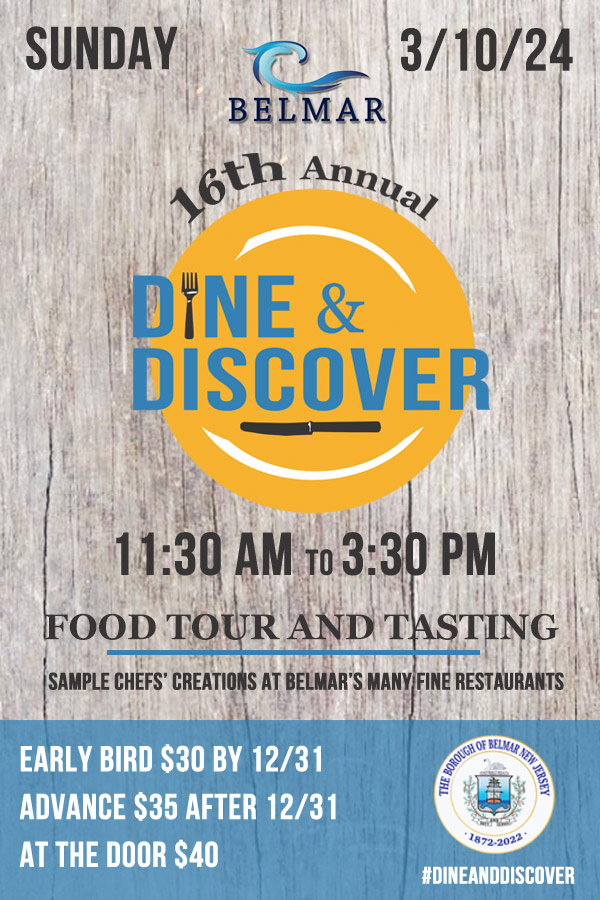 16th Annual Belmar Dine & Discover Restaurant Food Tour The Borough